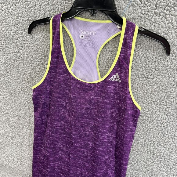 Adidas Tech-fit Tank Top Fitted Climacool Women’s Size Small S Purple Techfit - Picture 2 of 12